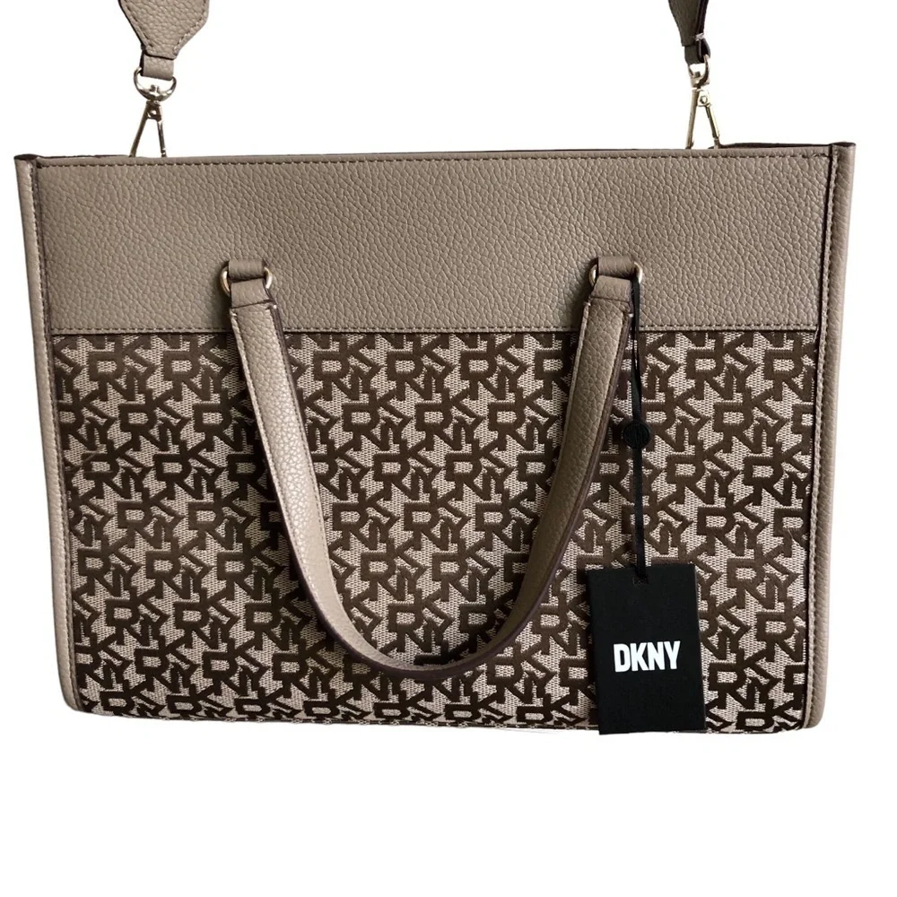 DKNY Zorie MD Jacquard LOGO Tote NWT